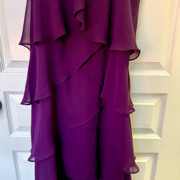 S.L. Fashions Purple High Low Halter Sundress - Picture 4 of 8